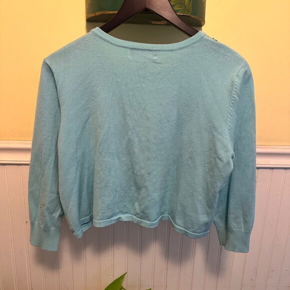 Dressbarn Large Silk blend Vintage beaded cardigan crop Y2K 2000s - Picture 2 of 7